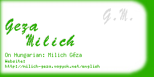 geza milich business card
