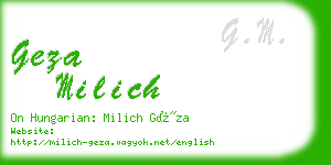 geza milich business card